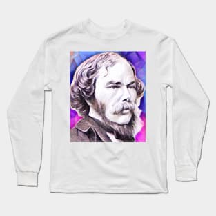 George Henry Lewes Pink Portrait | George Henry Lewes Artwork 8 Long Sleeve T-Shirt